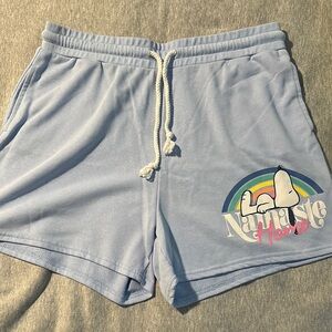 Peanuts Blue Athletic Shorts with Elastic Waistband